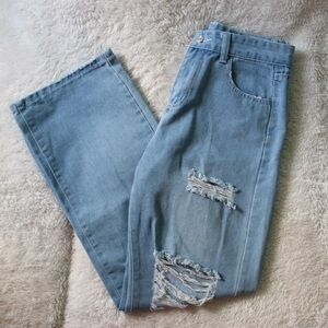 Distressed Light Blue Jeans